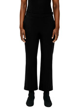 Eileen Fisher Womens Organic Cotton Flare Crop Pants Sz 6 Black Side Zip Stretch