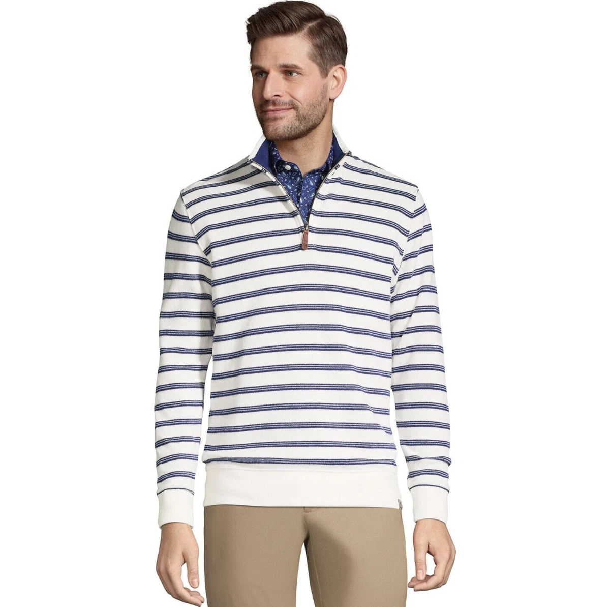 Lands end bedford rib quarter zip pullover new arrivals