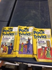 Lot Of 3 Prof. Hoyle's Music, Movie, Political Pocket Trivia Card Games 1980  s
