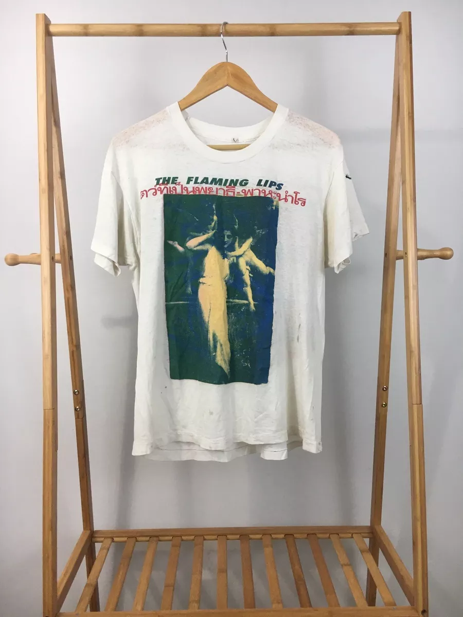 RARE VTG The Flaming Lips Thai Sonic Youth Band Single Stitch 80s T-Shirt XL USA
