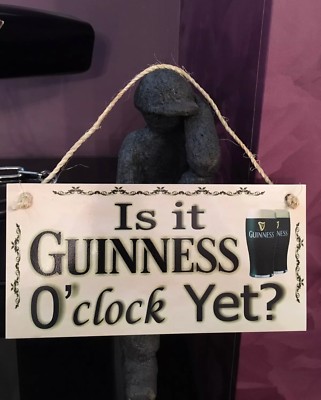 IST ES SCHON GUINNESS UHR? Hängende Seilplakette Geschenk Mann Höhle Innen/Außen Gebrauch