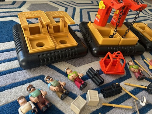 Fisher Price OFFSHORE CARGO Set Vintage 1979 Husky Helfer Kraniche Figuren 945 - Bild 6 von 11