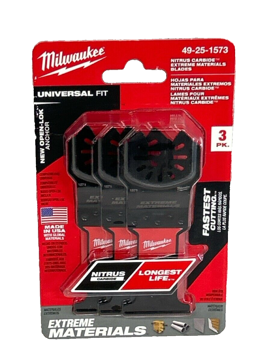 Milwaukee 1-3/8 in. Nitrus Carbide Open-Lok Oscillating Multi-Tool Blades 3-Pack