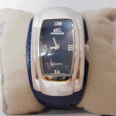 DENACCI Silver Tone Case Quartz Analog Women's Watch New