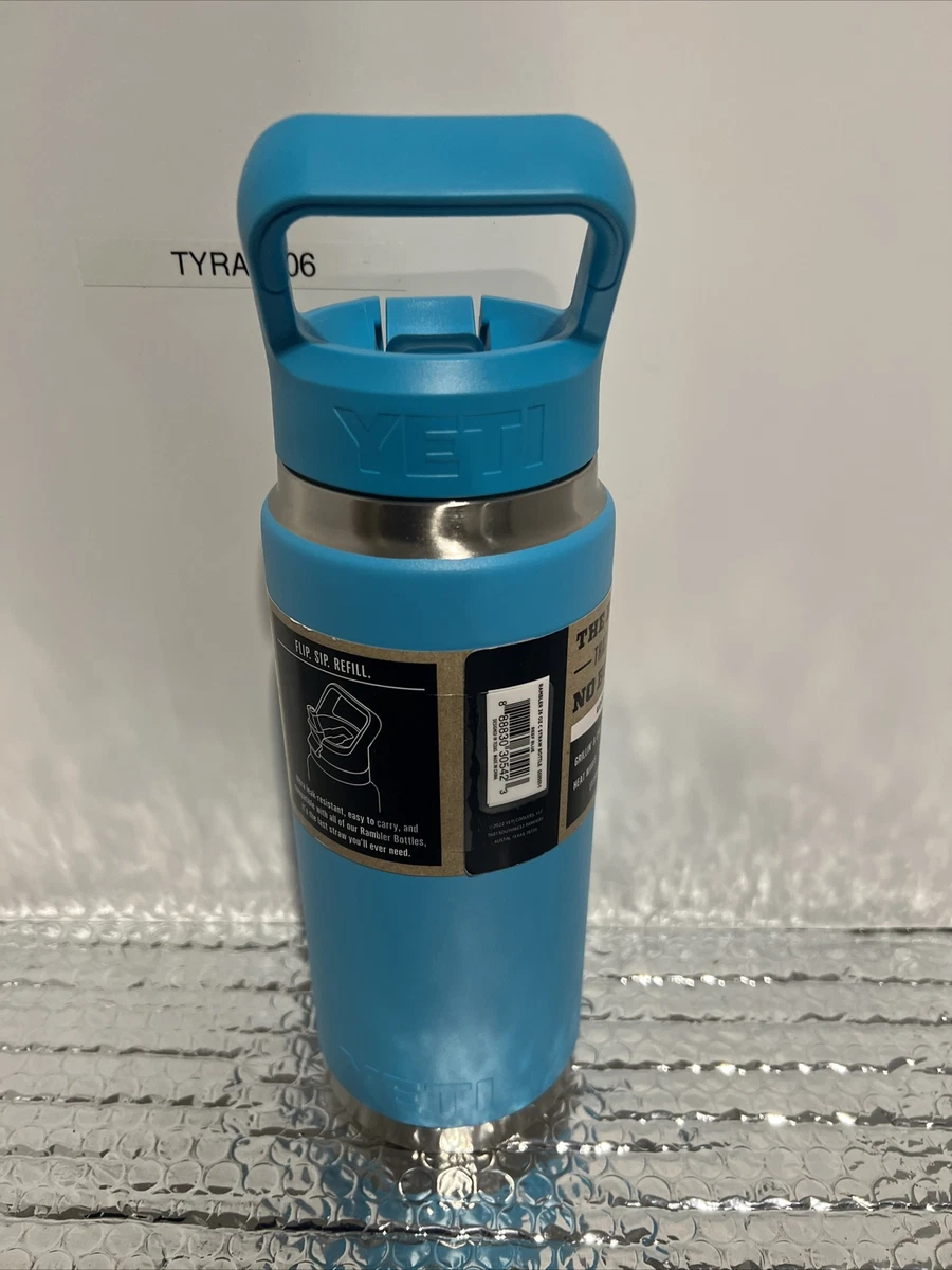 YETI Rambler 26 oz Bottle with Matching Straw Cap- Reef Blue