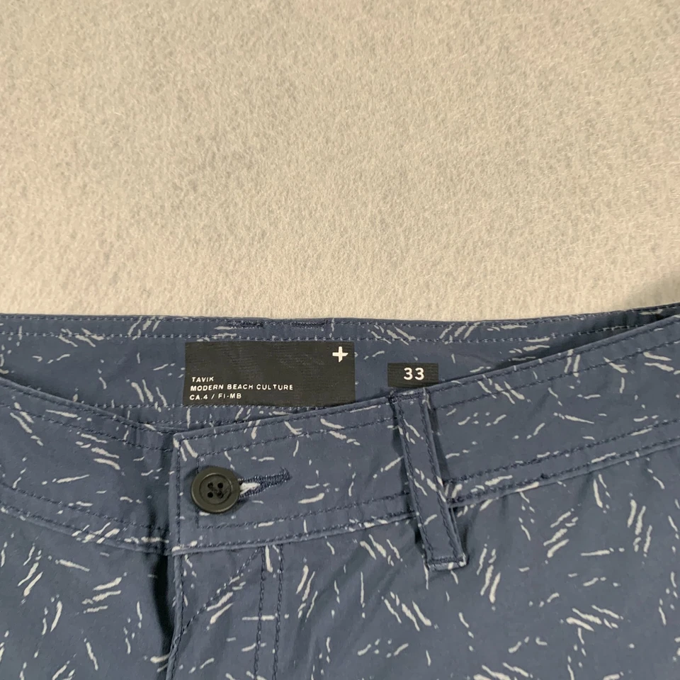 Pantalones Cortos Tavik Para Hombre 33 Azul Bolsillos Geométricos Informales Modernos Playa Cultura Foto 4 de 4