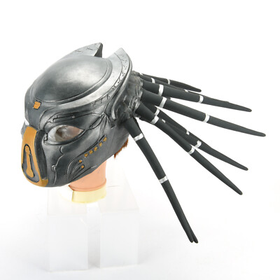 Predator Full Face Latex Mask w/Dreads Hair Costume Helmet Cosplay Party Props