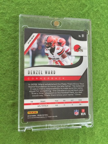 DENZEL WARD WHITE SPARKLE PRIZM /20 SSP CARD JERSEY #21 BROWNS SP 2019 Prizm OSU - Picture 12 of 12
