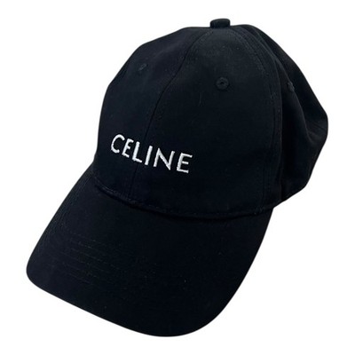 Celine Black Baseball Cap One Size Origianl Cap Logo Front Gold Hardware Mint 