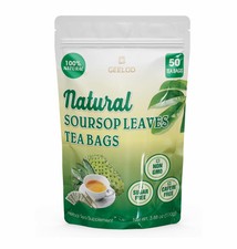Premium 50 Soursop Graviola Leaf Tea Bags, 100 Natural Pure from Soursop Lea...