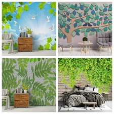 3D Tree Leaves Green Self-adhesive Wallpaper Removable Wallpaper Wall Mural