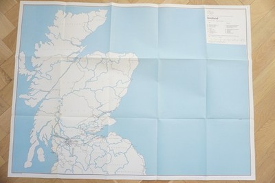 1969 British Rail Scotland System Map Poster Railway inc Collieries