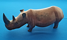 Beautifully Handcrafted Rhinoceros Sculpture. Mid-Century Folk Art.