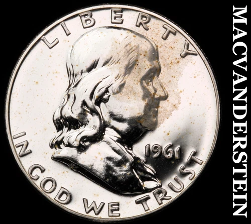 1961 Silver Franklin Half Dollar - Splotchy  Proof  Lustrous  #G9020