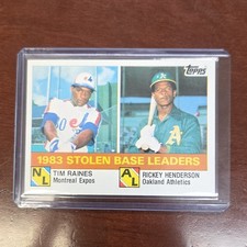 Topps 1984 Rickey Henderson Tim Raines #134 League Leaders MLB Baseball Card Vi…