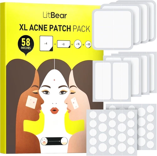 LitBear Large Pimple Patches, Acne Patches for Face Cheek Forehead Large... 