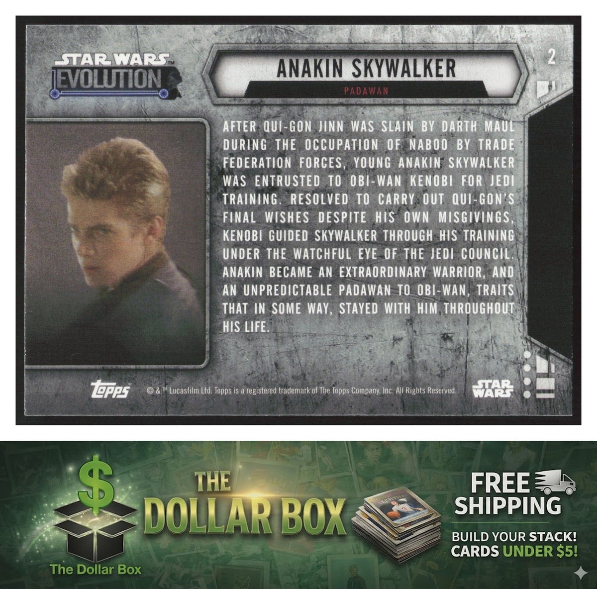 2016 Topps Star Wars Evolution #2 Anakin Skywalker | eBay