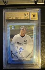2014 Bowman Chrome - Prospect Autographs Jacob May #BCAP-JM Blue Wave Refractor