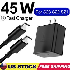 45W Type USB C Super Fast Wall Charger 6ft Cable For Samsung Galaxy S23 S24 S25