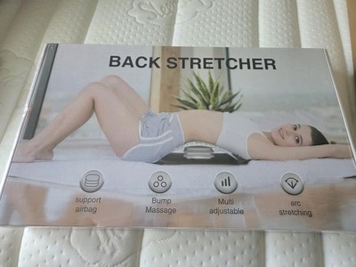 White Adjustable Back Stretcher Airbag Support with Bump Massage, Stretching