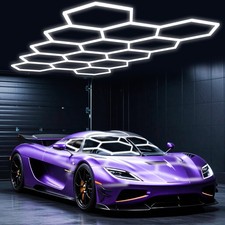 Hexagon Garage Lights,14 Grids LED Hexagon Light,456W 50160LM 7000K Honeycomb...