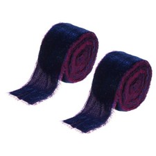 1-1/2 Inch Velvet Ribbon, 2 Roll Total 6 Yard Frayed Ribbon, Dark Purple