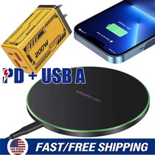 30W Wireless Charging Pad Dock Wall Charger For Samsung iPhone Android Cell Phon