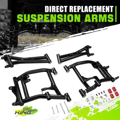 Black Rear Upper & Lower Rear Offset Control Arms for Polaris RZR