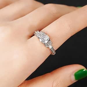 1pc Shining Zirconia Ladies' Engagement Rings for Wedding Dinner Bride's Engagem