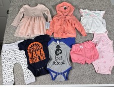 Baby Girl Clothing Lot Size 12M Cat  Jack Dress Shorts Tops Bodysuits Bundle