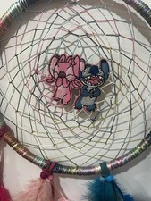 Stitch / Angel Laughing  8 Ring Dreamcatcher Handmade