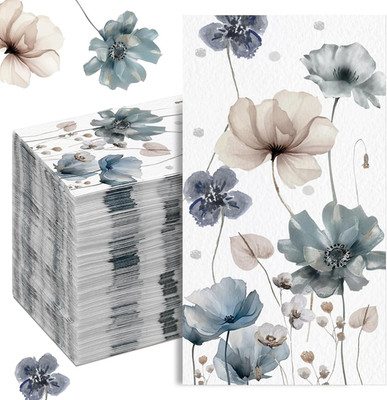 100 Pcs Bulk Paper Guest Towels Floral Napkin 2 Ply Disposable Boho Vintage Flow