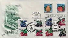 HNLP Hideaki Nakano 2487-8 Pears Peaches Berries 10 Stamp FDC 