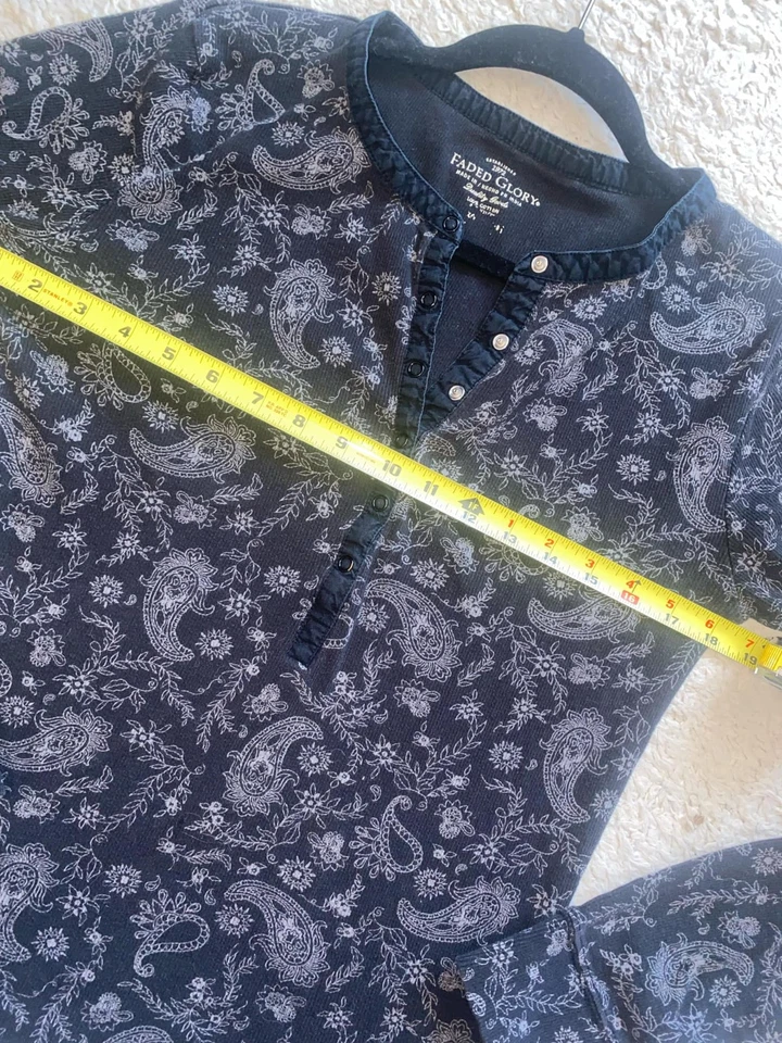 Top Y2K Estampado Gloria Desteñido Manga Larga Paisley Talla Grande Foto 4 de 4