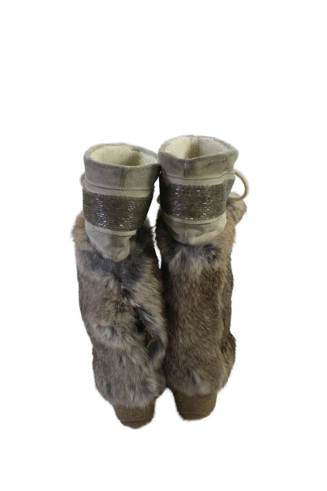 Coach Mujer Piel de Conejo y Gamuza Sin Cordones Forrado Sherpa Invierno Boors Marrón Talla 6 Foto 3 de 4