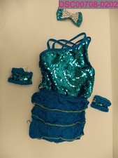 Weissman "Move This" Girls Dance Costume Peacock Blue 12157 Size IC