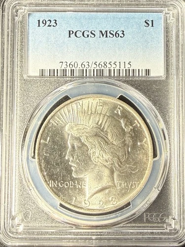1923 peace silver dollar PCGS MS63 $1 Start No Reserve!