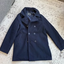 Rothschild Kids Double Breasted Faux Wool Pea Coat Dark Navy Blue size XL 16