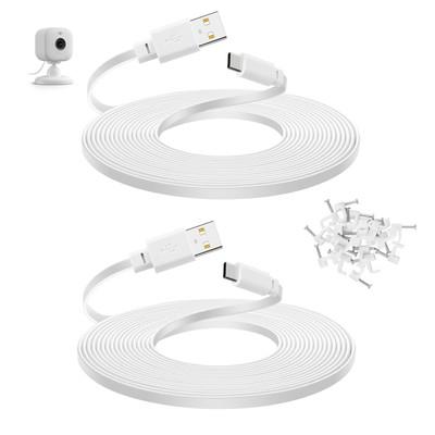 2-Pack 30 ft Power Cord for Blink Mini 2, Blink Outdoor 4 , Long USB C Extens...