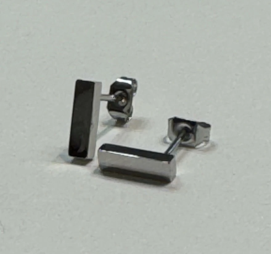 Aretes barra plata Foto 4 de 4