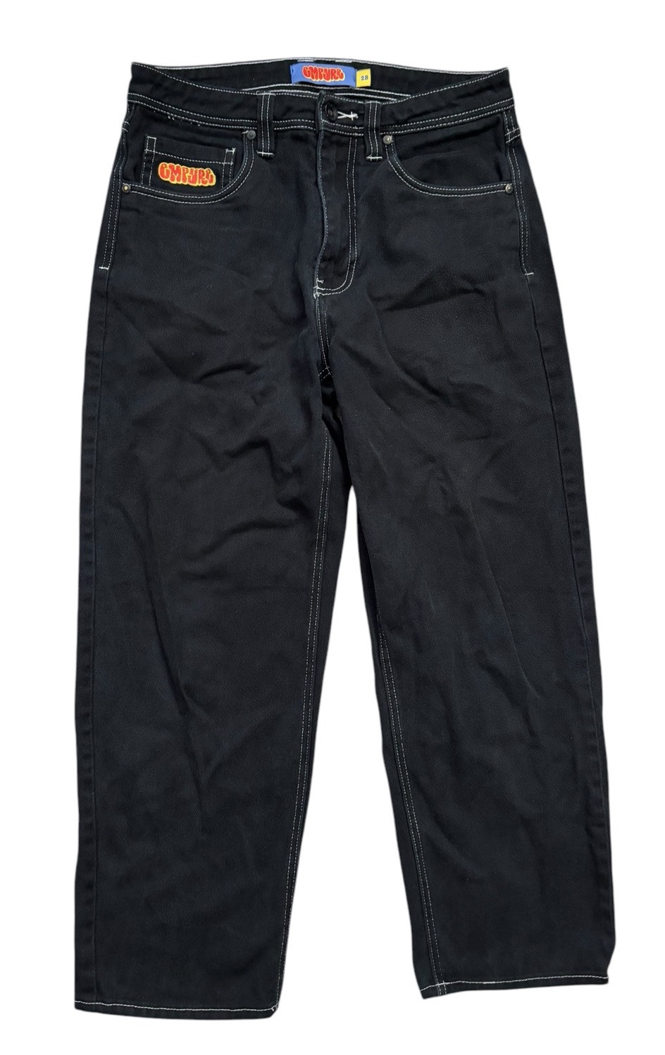 Empyre Jeans Mens Size 28x26 Black Relaxed Fit Baggy Straight Leg Y2K Streetwear