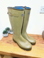 Le Chameau Chasseur Neoprene Lined Wellies UK 10.5 Full Zip Calf 41cm RRP£330