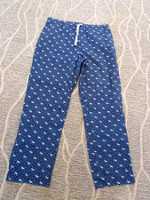 Vineyard Vines Whale Print Blue Pajama Pants Drawstring Waist-L-NWOT