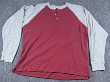 Red Head Henley Shirt Mens XLarge XL Red Gray...
