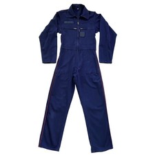VINTAGE JUMPSUIT FLIGHT SUIT COVERALLS MECHANIC WORKWEAR BLUE RED PIPING SMALL