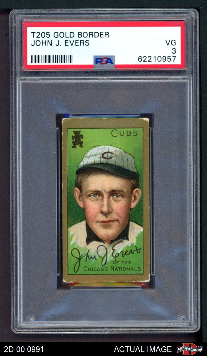 1911 T205 Johnny Evers Cubs PSA 3 - VG