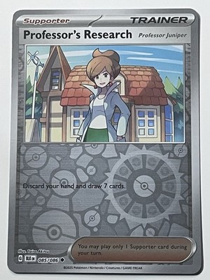 085/086 Professor's Research Juniper - SV Black Bolt Reverse Holo NM Pokemon