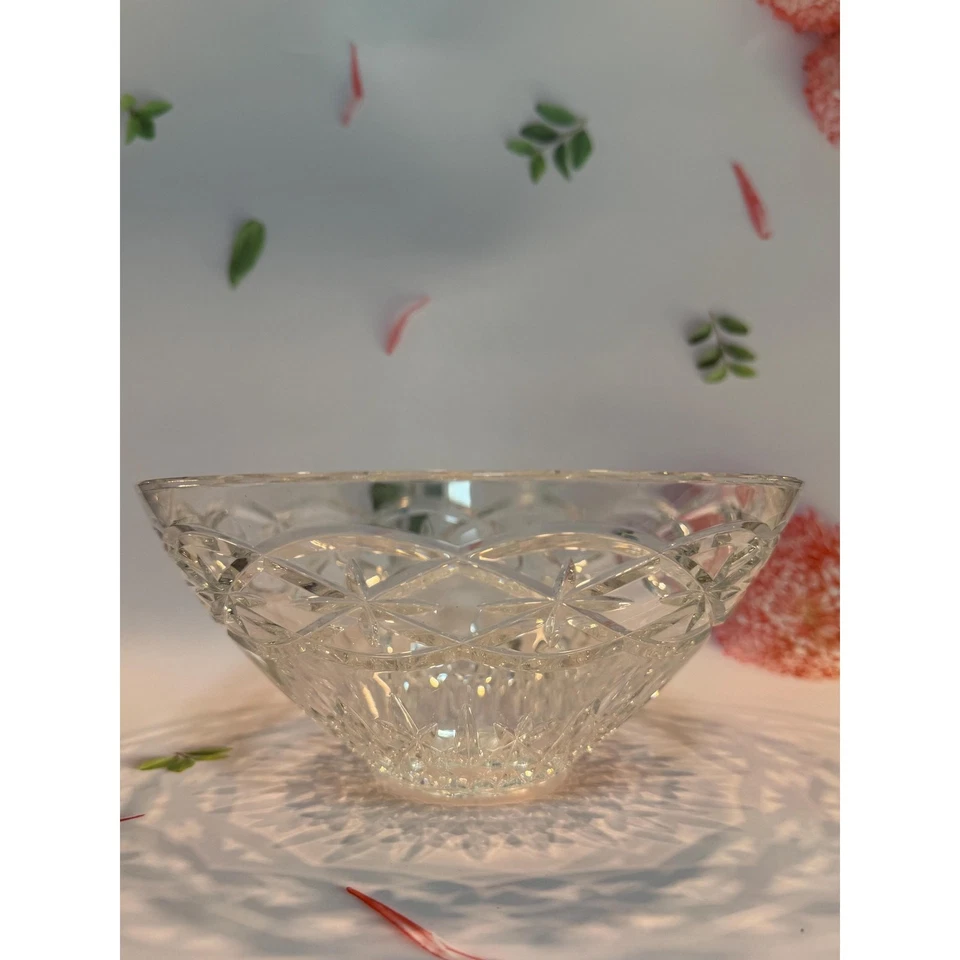 Waterford “Outlet” Corte Cristal Irlanda Redondo Estampado Brillante Centro de Mesa Foto 2 de 4
