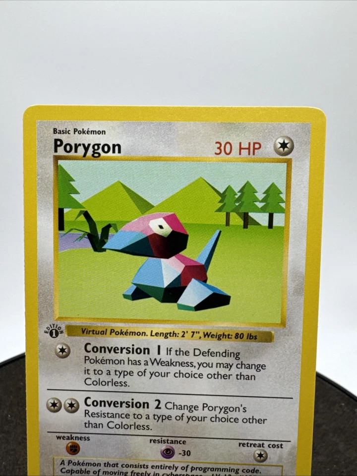 1999 Pokemon TCG Porygon Base Set 1st Edition Shadowless Uncommon 39/102 LP / NM - Image 2 of 4