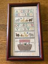 Vintage Noahs Ark Alphabet Cross Stitch Frame...